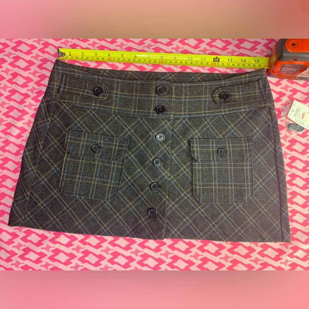 NWT Charlotte Russell Plaid Low Rise Skirt Size 7 Y2K Vintage Clueless Style